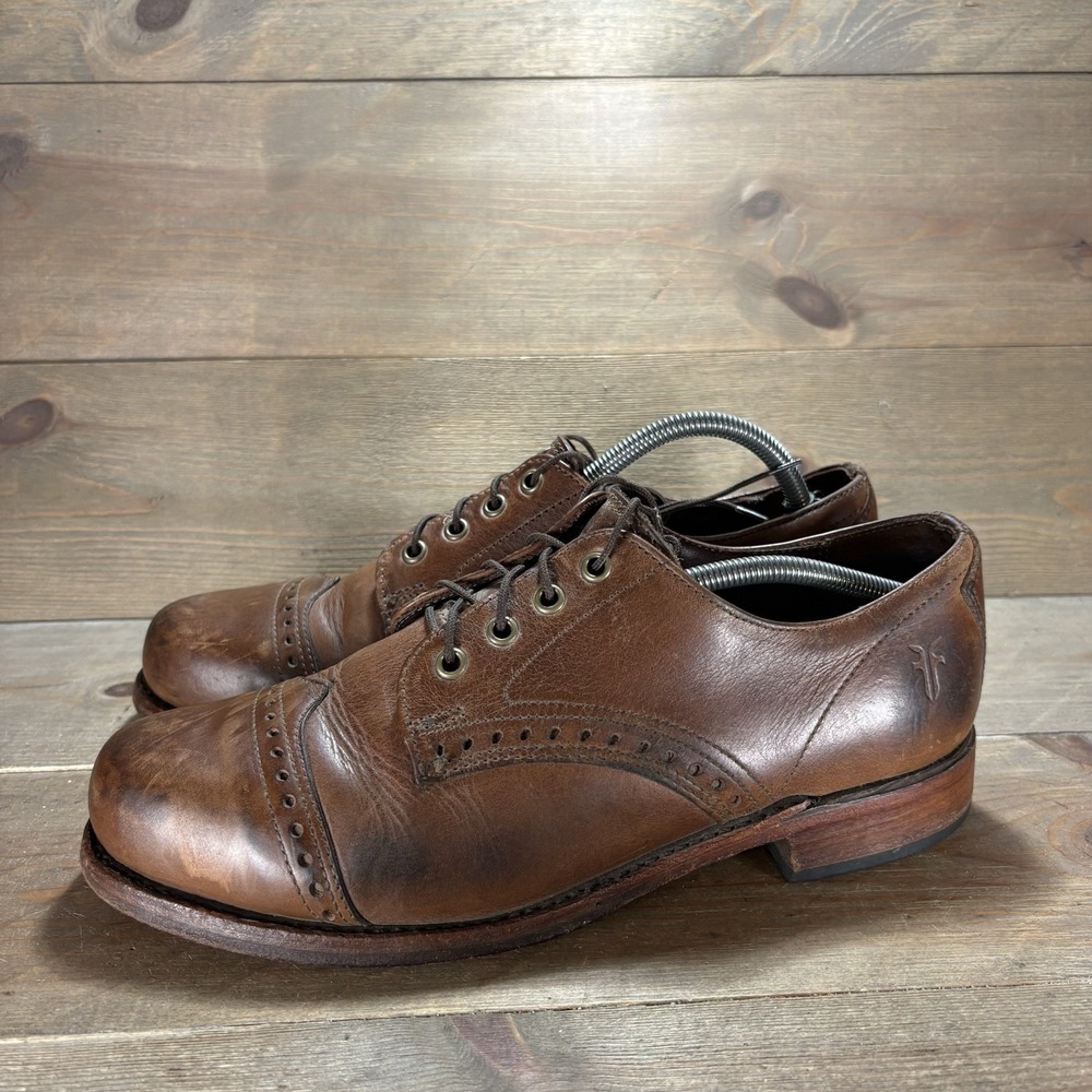 frye arkansas Mens size 9.5 shoes Brown Leather Cap Toe Brogue Oxfords
